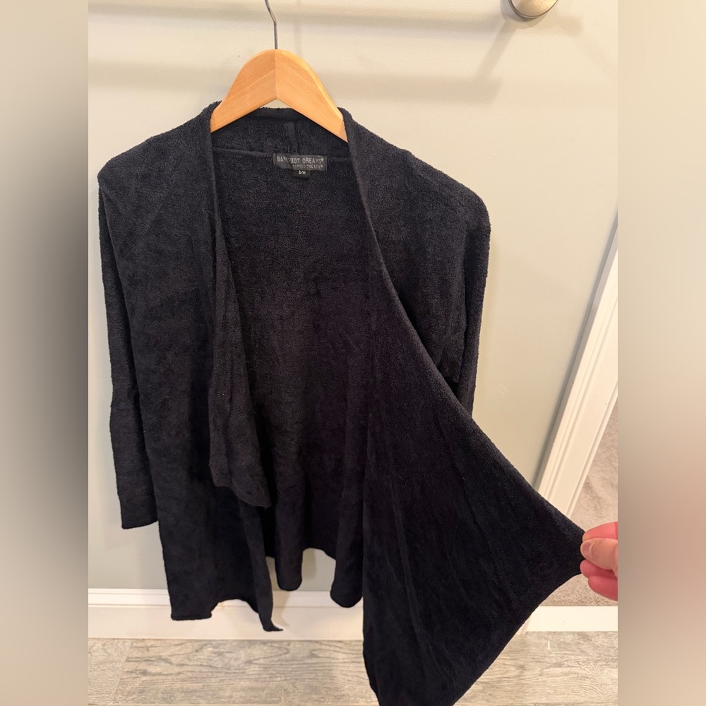 Barefoot Dreams Charcoal Open Front Cardigan Bamboo Chic Lite
